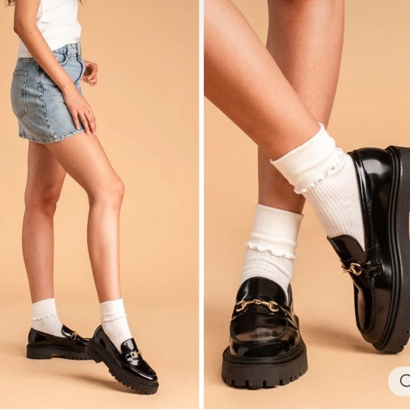 Elegant Black Penny Platform Loafers from Thursday Boots - Picture 2 of 5